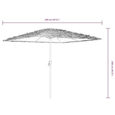 VidaXL Parasol met led's en stalen paal 248x248x248 cm bruin