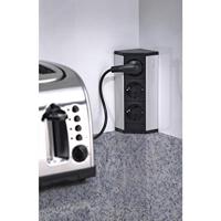 EVOline 159360001300 Stekkerdoos 3-voudig Zwart, Zilver Randaarde stekker 1 stuk(s) - thumbnail