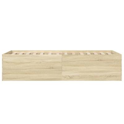 Bedframe bewerkt hout sonoma eikenkleurig 75x190 cm