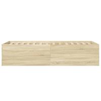 Bedframe bewerkt hout sonoma eikenkleurig 75x190 cm - thumbnail