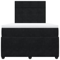 Boxspring met matras fluweel zwart 120x200 cm - thumbnail