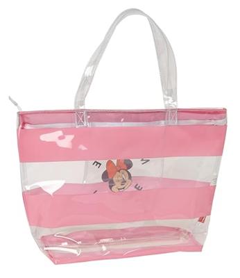 Handtas Dames Minnie Mouse Beach Roze Transparant