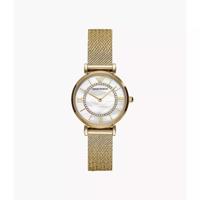 Emporio Armani dameshorloge van goudkleurig roestvrij staal met twee wijzers AR11321 - thumbnail