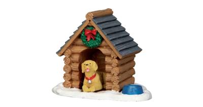 Lemax log cabin dog house kerstdorp accessoire Vail Village 2015