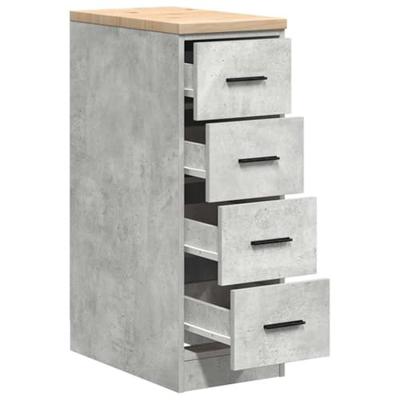 VidaXL Garagekast 30x51x85 cm massief grenenhout betongrijs