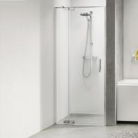 Douchedeur Sealskin Get Wet Custom Nisdeur Swingdeur Links 90x195cm Zilver Hoogglans Helder Glas - thumbnail