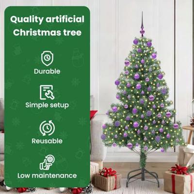 VidaXL Kerstboom met 300 led met standaard groen 180 cm pvc VidaXL Kerstboom met 300 led met standaard groen 180 cm pvc