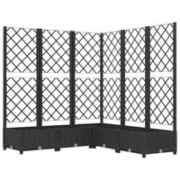 Plantenbak met latwerk 120x120x121,5 cm polypropeen zwart - thumbnail