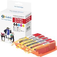 G&G Inktcartridge Compatibel Zwart, Zwart, Cyaan, Magenta, Geel NP5-C-0570XLBK GP-C570XLPGBK/571XLBKCMY-5P - thumbnail