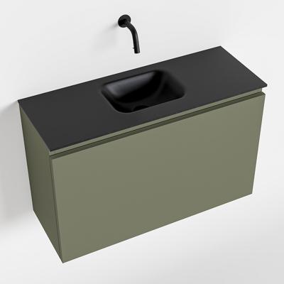 MONDIAZ OLAN 80cm toiletmeubel army. LEX wastafel urban midden geen kraangat