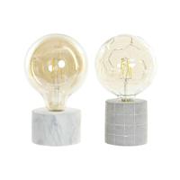 Bureaulamp DKD Home Decor Wit Grijs Gouden Cement 12 x 12 x 22 cm (2 Stuks) - thumbnail