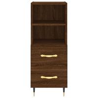 Dressoir 34,5x34x90 cm bewerkt hout bruineikenkleurig - thumbnail