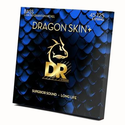DR Strings Dragon Skin+ Coated Bass Strings 5-string Light 45-125 voor 5-snarige elektrische basgitaar