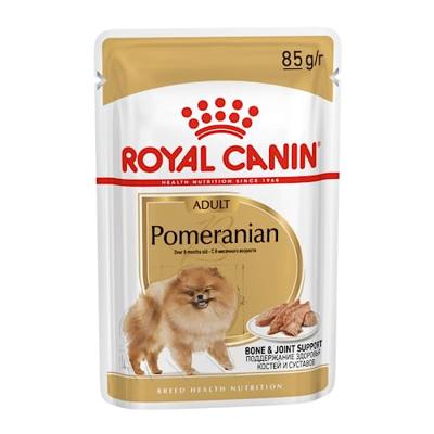 Royal Canin Pomeranian Adult | 12 x 85 g | complete voeding voor honden (mos) | voor Spitz volwassenen en ouderen | vanaf 8 maanden | geschikt mineraalgehalte