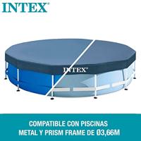Intex 28031 Afdekzeil voor Frame Zwembad 366cm Blauw - thumbnail