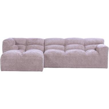 Hoekbank Tibas links - stof Raven - lila - Leen Bakker