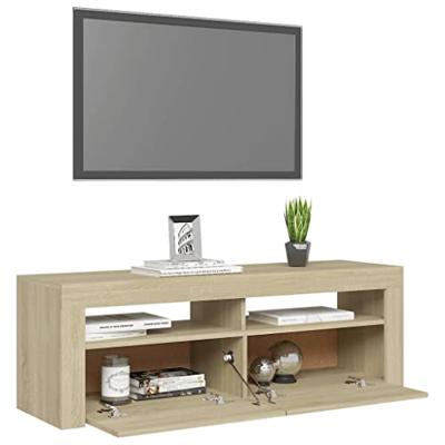 Tv-meubel met LED-verlichting 120x35x40 cm sonoma eikenkleurig