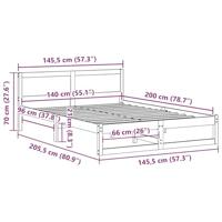 Bedframe Wasbruin 140 x 200 cm Massief grenenhout - thumbnail