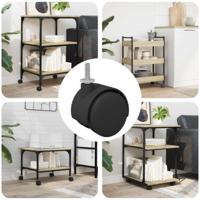 VidaXL Wielen 12 pcs zwart 40,1 x 37,8 mm pp en ijzer - thumbnail