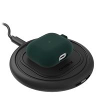 OtterBox Soft Touch-koptelefoonhoes voor AirPods 3e Gen 2021, schokbestendig, valbestendig, ultradun, kras- en krasbeschermhoes voor Apple AirPods, inclusief karabijnhaak, Donkergroen - thumbnail