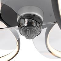 QAZQA Plafondventilator zwart incl. LED met afstandsbediening - Mandy - thumbnail
