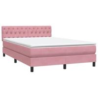 Boxspring met matras fluweel roze 160x220 cm - thumbnail