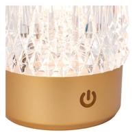 Lucide LILY - Oplaadbare Tafellamp - Accu/Batterij - Ø 8 cm - LED 3 StepDim - 1x3W 2700K/3000K - Mat Goud / Messing - Set van 3 - thumbnail