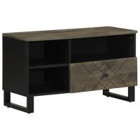 Tv-meubel 80x33x46 cm massief mangohout zwart - thumbnail