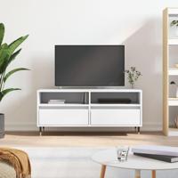 Tv-meubel 100x34,5x44,5 cm bewerkt hout wit - thumbnail