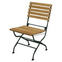 Luzern bistrostoel klapstoel - Robina hout Platstaal - Bruin Groen - thumbnail