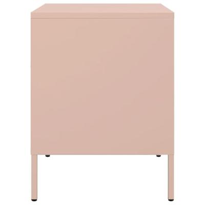 Nachtkastjes 2 st 36x39x50,5 cm staal roze