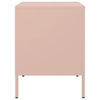 Nachtkastjes 2 st 36x39x50,5 cm staal roze - thumbnail