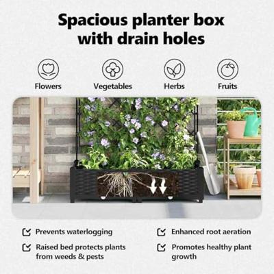 VidaXL Tuin bloempot 2 pcs zwart 80 x 40 x 125,5 cm staal VidaXL Tuin bloempot 2 pcs zwart 80 x 40 x 125,5 cm staal
