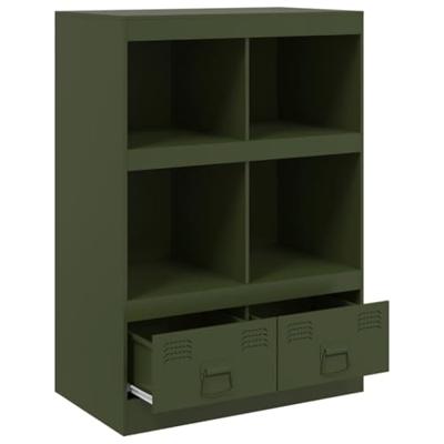 Dressoir 67x39x95 cm staal olijfgroen