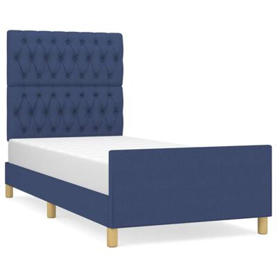 Bedframe zonder matras 90x200 cm stof blauw