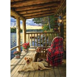 Cobble Hill legpuzzel Cabin Porch karton 1000 stukjes
