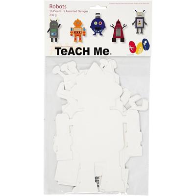 Creotime robots TeACH Me 22,5   24 cm karton wit 16 stuk