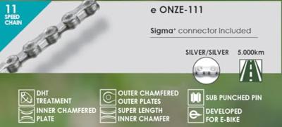 Taya ketting onze-111 e-bike 11 speed 1/2x5/64 136s. zilver blister
