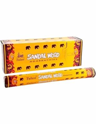 Sarathi Tulasi Sandalwood wierook omdoos met zes kleinere pakjes