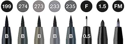 Faber Castell Tekenstift Pitt Artist Pen - etui 8 stuks - zwart en grijs