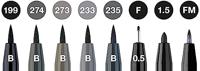 Faber Castell Tekenstift Pitt Artist Pen - etui 8 stuks - zwart en grijs - thumbnail