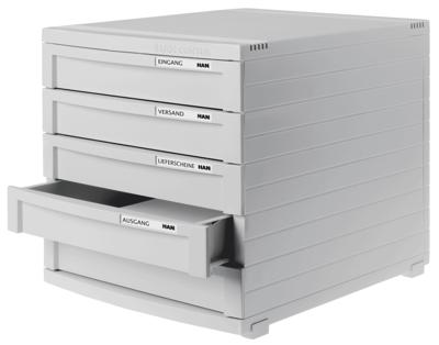 HAN CONTUR 1510-19 Ladebox Lichtgrijs DIN A4, DIN B5, DIN C4 Aantal lades: 10
