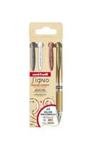 Uni-ball roller Signo Broad Creative, brede punt, etui van 4 stuks: zilver, wit, brons, goud - thumbnail