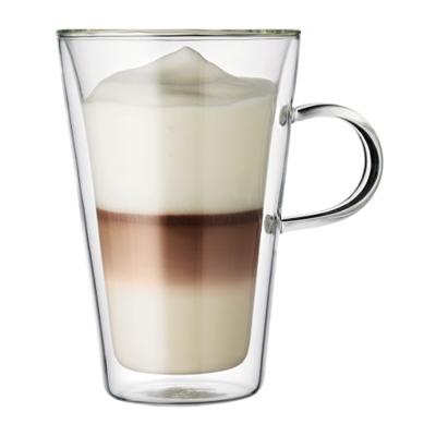 Bodum Dubbelwandige latte macchiato glazen met oor Canteen - gepatenteerd ventiel - 400 ml - 2 stuks
