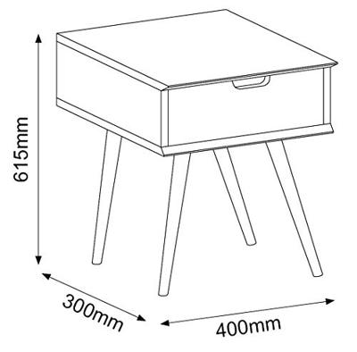 Bendt Nachtkastje 'Nathan' met 1 lade, kleur Wit