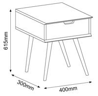 Bendt Nachtkastje 'Nathan' met 1 lade, kleur Wit - thumbnail