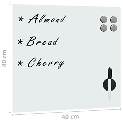 VidaXL Magneetbord voor aan de wand 40x40 cm glas