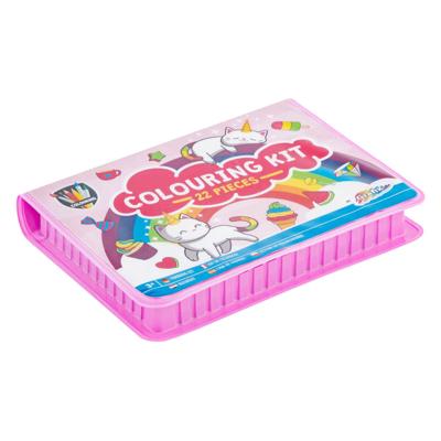 Grafix Kleurkoffer klein eenhoorn, 22dlg.