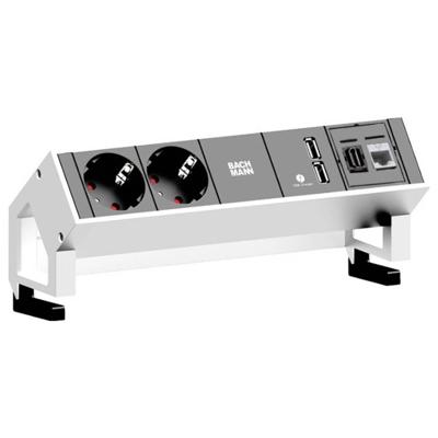 Bachmann 902.2281 Stekkerdoos Zwart, Wit Randaarde stekker 1 stuk(s)