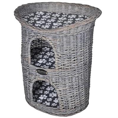 Kattenbed/huis/krabpaal 2-laags met kussen wilgen